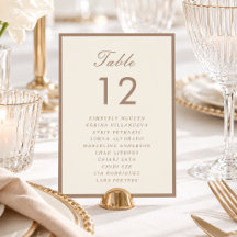 Plan de table Noms Mariage Vintage Ivory & Taupe