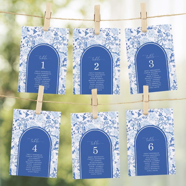 Numéro De Table Plan de table numéroté Delft Blue Chinoiserie (Créateur téléchargé)