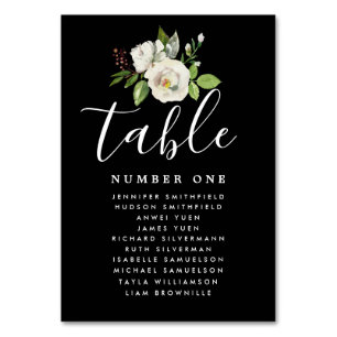 Numéro De Table Plan de table pour invités de mariage floral blanc