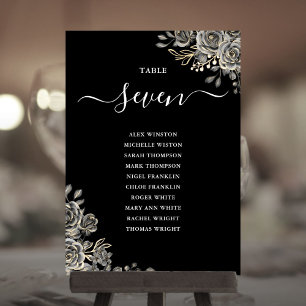 Numéro de table Plan de table Roses florales gothi