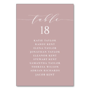 Numéro De Table Plan minimaliste de Mariage de maquillage de scrip