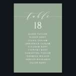 Numéro De Table Plan minimaliste de Mariage vert de la taille de s<br><div class="desc">Plan personnalisé des sièges de numéro de table. Il présente un script vert sage et lunatique et une typographie classique. Personnalisez en ajoutant vos propres détails. Ce plan minimaliste de table est parfait pour les mariages,  les baby showers,  les douches nuptiales,  les anniversaires,  et bien plus encore.</div>