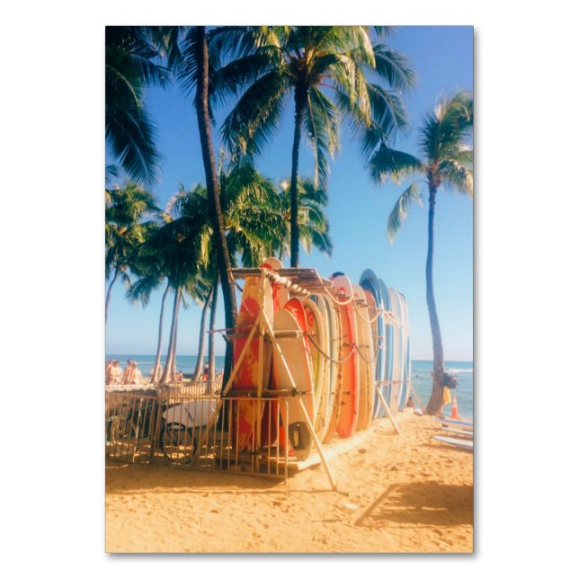 Numéro De Table Planches de surf de Waikiki Beach  (Dos)