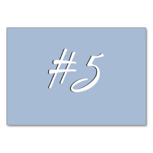 Numéro De Table Plaques de table bleu acier