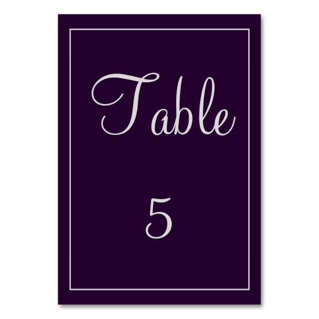 Numéro De Table Plum et Silver Classy (Par défaut)