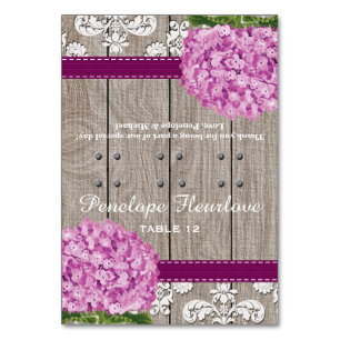 Numéro De Table Plum Hydrangea do-it-yourself Tente Place Card