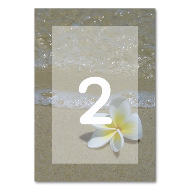 Numéro De Table Plumeria Frangipani sur le Mariage de sable (Par défaut)