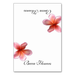 Numéro De Table Plumeria rose unique Cartes-Endroits