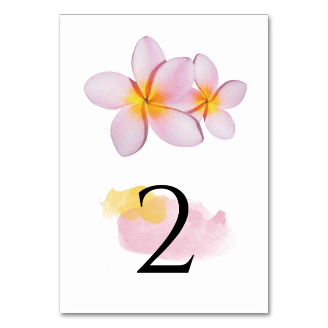 Numéro De Table Plumeria tropicale Frangipani Mariage (Par défaut)