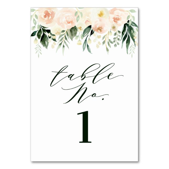 Numéro De Table Poche et crème feuille d'aquarelle + mariage du fe (Par défaut)