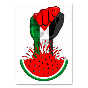 Numéro De Table Poing de résistance palestinienne sur Watermelon