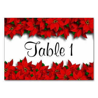 Numéro De Table Poinsettias de Noël