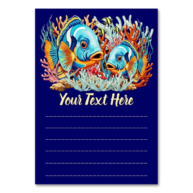 Numéro De Table Poissons Tropicaux Vives Couleurs d'Été (Par défaut)