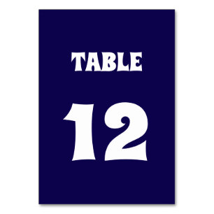 Numéro De Table Police Fantaisiste Gras Moderne Bleu Foncé