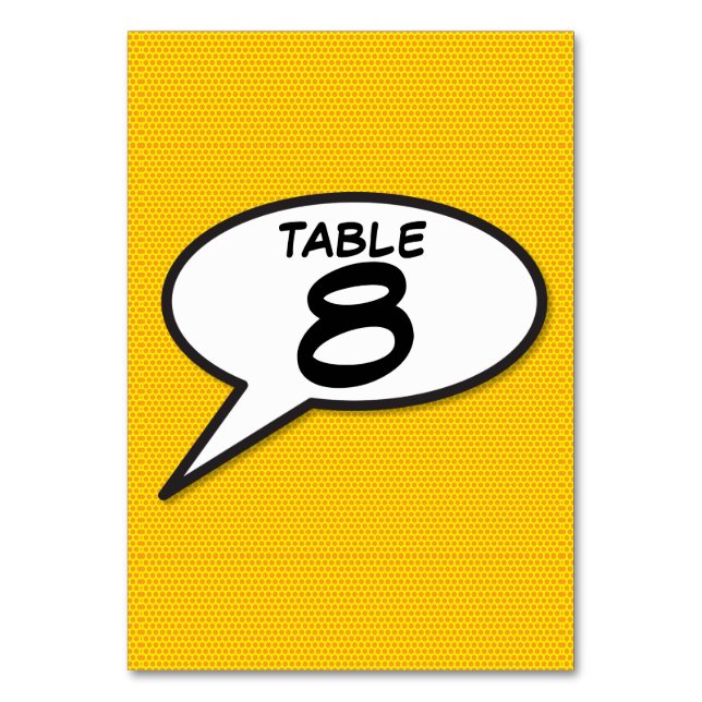 Numéro de table Pop Art Bande Dessinée (Par défaut)