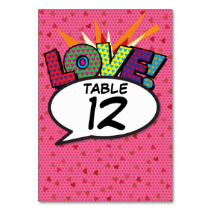 Numéro de table Pop Art de bande dessinée rétro am