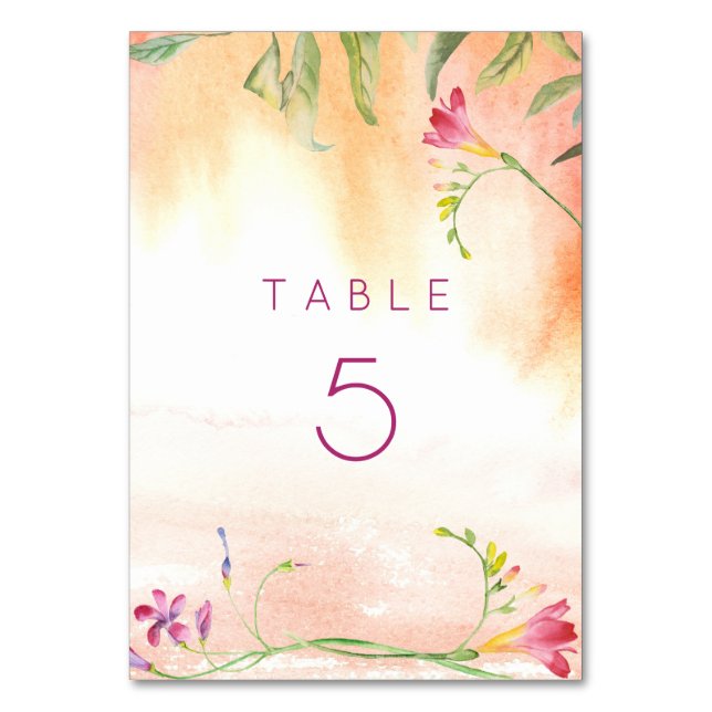 Numéro De Table Pop rose Freesia Peach Mariage Table (Par défaut)