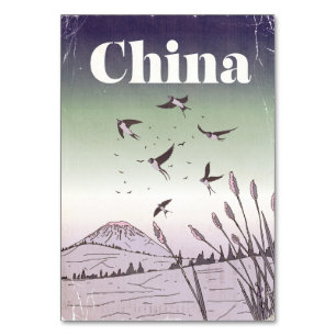 Numéro De Table Poster de voyage en Chine vintage