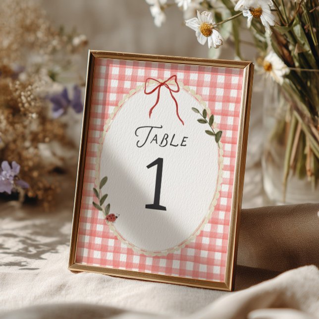Numéro de table pour Baby Shower avec cadre en gin (Créateur téléchargé)