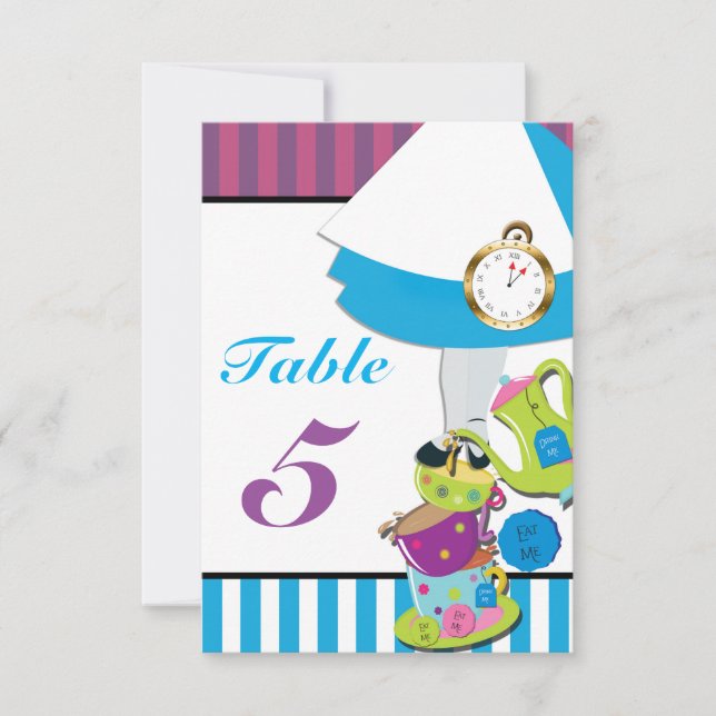 Numéro de table pour fête d'anniversaire Alice au  (Devant)