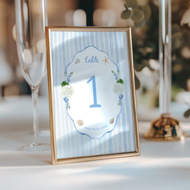 Numéro de table pour la douche de mariée Hydrangea (Créateur téléchargé)