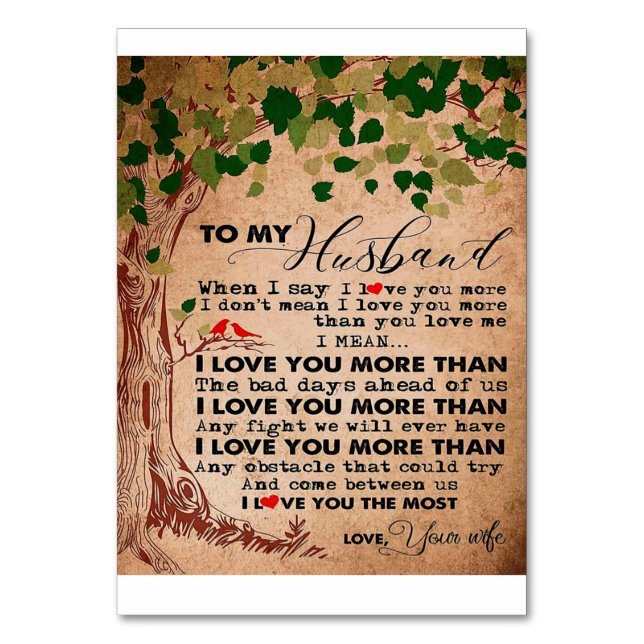 Numéro De Table Pour votre mari incroyable, Cadeau d'anniversaire  (Par défaut)