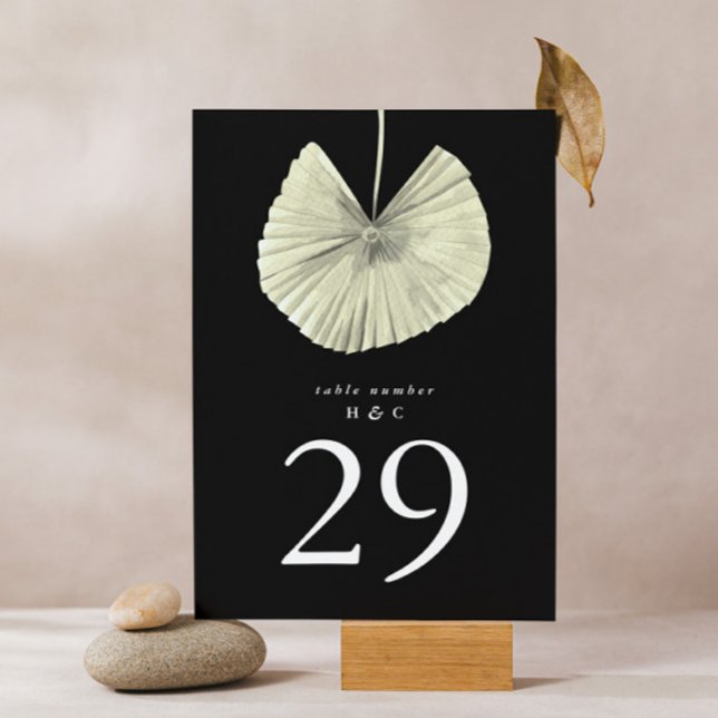 Numéro De Table Premium Black Onyx Pampas Grass Tropical (Créateur téléchargé)
