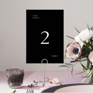 Numéro De Table Premium Black Simple Plain Modern Wedding
