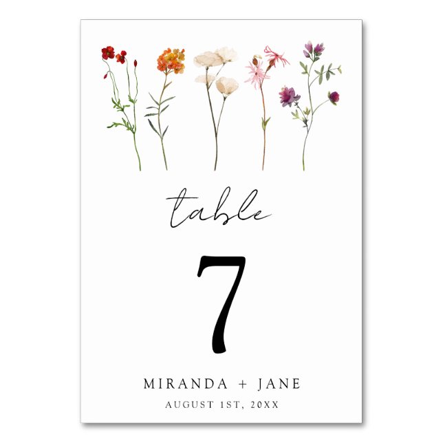 Numéro De Table Pride lesbienne Fleur sauvage minimale Mariage flo (Par défaut)