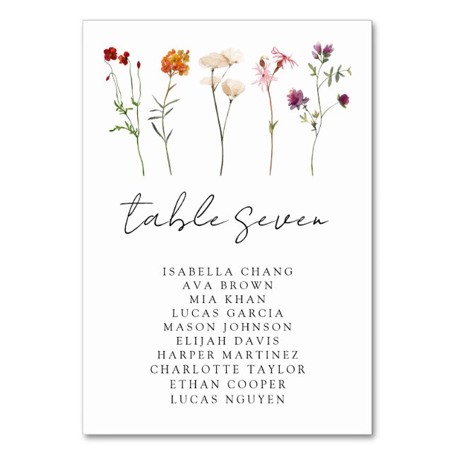 Numéro De Table Pride lesbienne Fleur sauvage minimale Mariage flo (Par défaut)