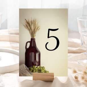 Numéro De Table Producteur, houblon et blé Mariage de la brasserie