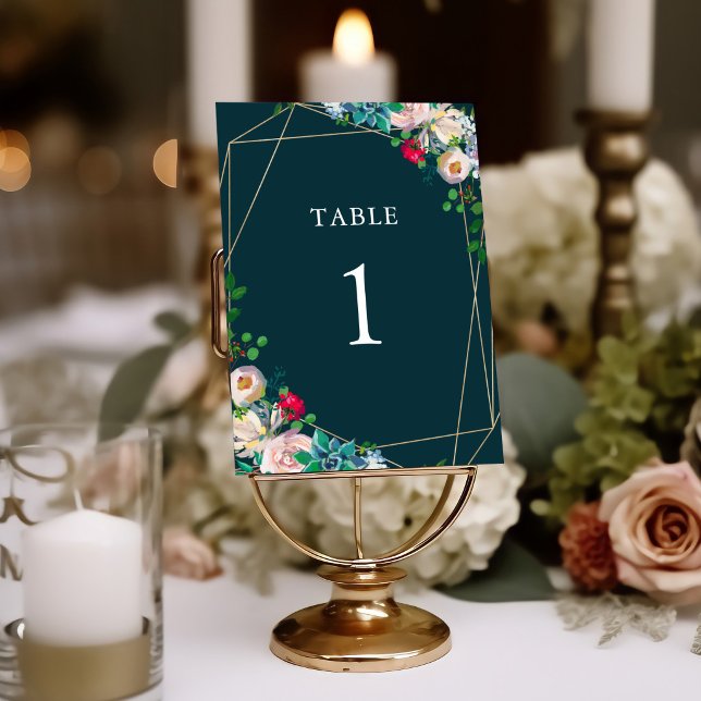 Numéro De Table Programme de mariage chic succulents et or (Créateur téléchargé)