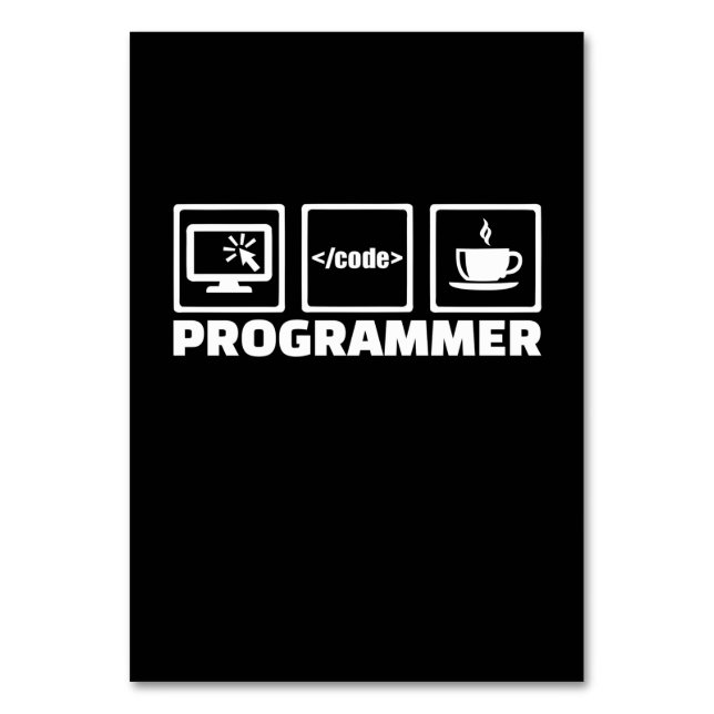 Numéro De Table Programmeur Écrire Code Et Boire Café (Par défaut)