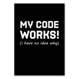 Numéro De Table Programmeur Mon code fonctionne
