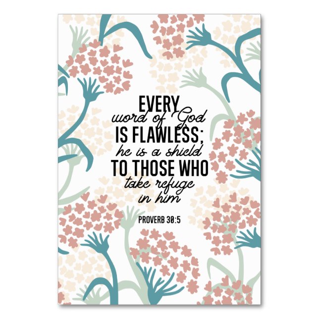 Numéro De Table Proverbe 30:5 Bible Verse Table Card (Par défaut)