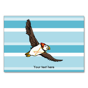 Numéro De Table Puffin Portant Un Casquette Un Casquette Cousu