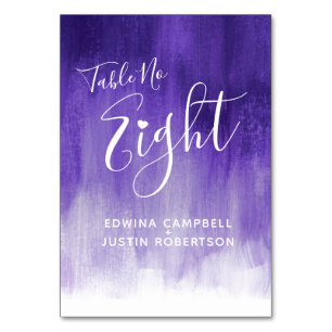 Numéro De Table Purple abstract wash modern table number 8