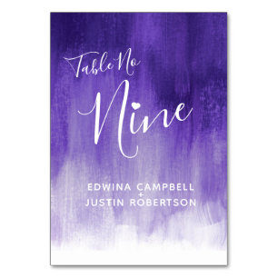 Numéro De Table Purple abstract wash moderne art table number nine