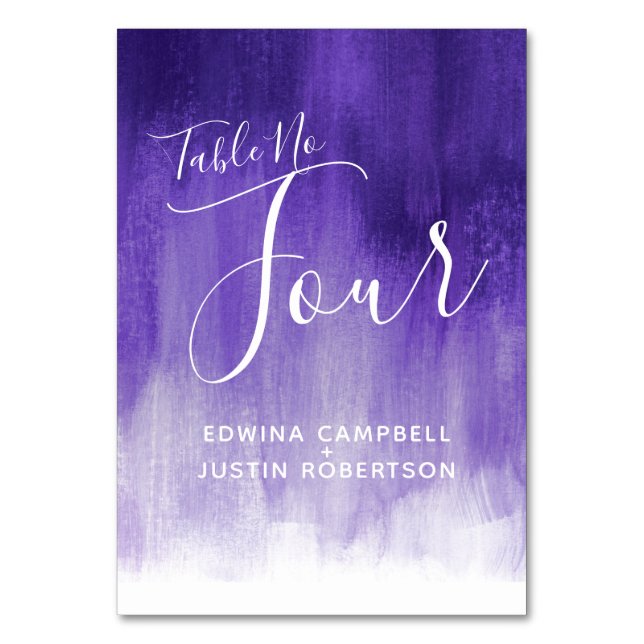 Numéro De Table Purple abstrait lavage moderne tableau n° 4 (Par défaut)
