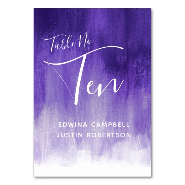 Numéro De Table Purple abstrait lavage moderne tableau numéro dix (Par défaut)