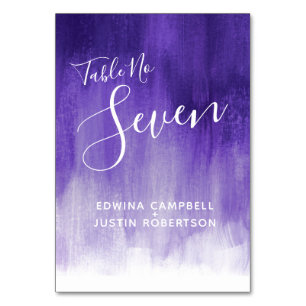 Numéro De Table Purple abstrait lavage moderne tableau numéro sept