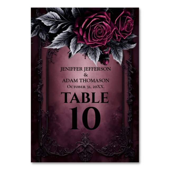 Numéro De Table Purple Gothic Halloween Alternative Wedding (Par défaut)