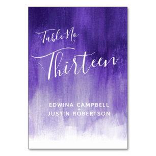 Numéro De Table Purple lavage abstrait art moderne tableau n° 13