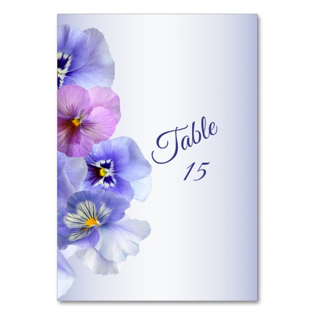 Numéro De Table Purple Lilac Pansy Floral Rustic Wedding Party (Par défaut)