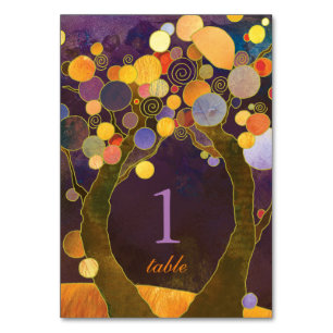 Numéro De Table Purple Love Trees Boho Mariage