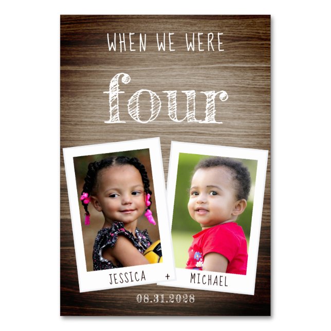 Numéro De Table Quand nous étions enfants âge Photos et noms Maria (Par défaut)