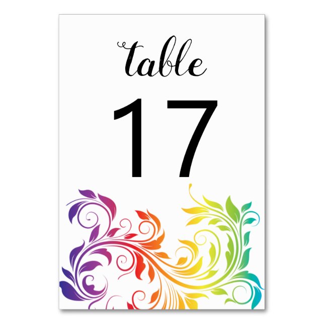 Numéro De Table Rainbow couleurs feuille de défilement gay lesbien (Par défaut)