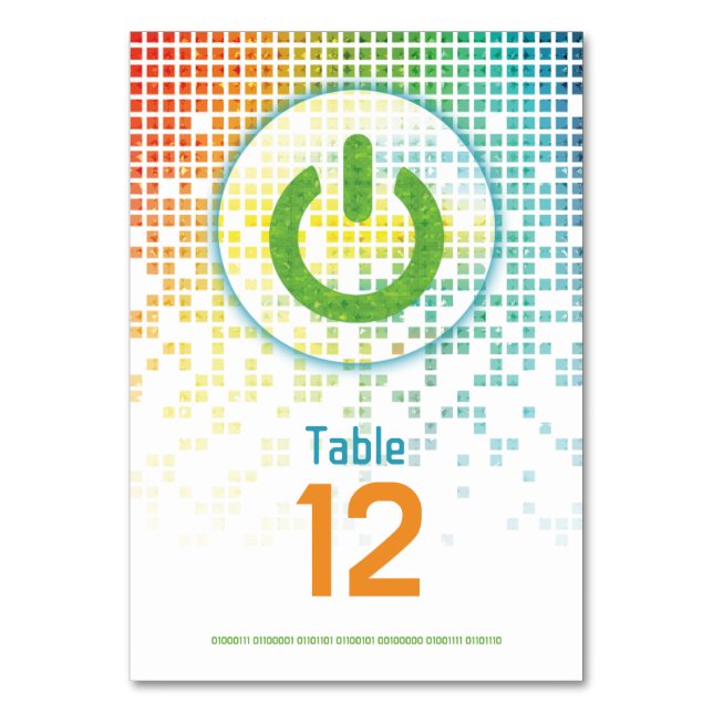 Numéro De Table Rainbow Pixel jeu vidéo Gamer Bar Mitzvah (Par défaut)