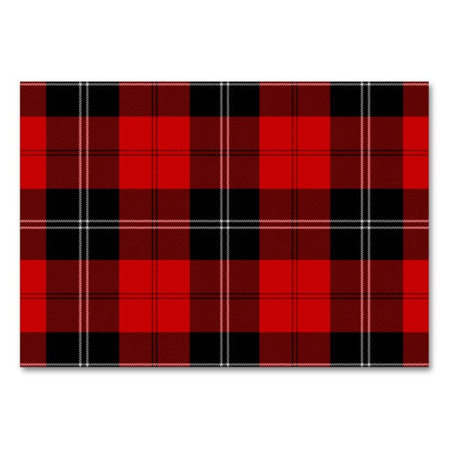 Numéro De Table Ramsay tartan rouge noir plaid (Devant)