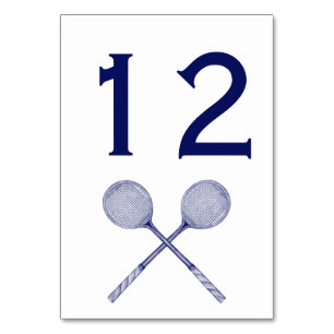 Numéro De Table Raquettes de squash croisées bleues